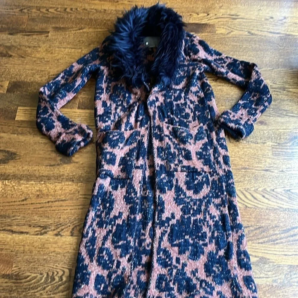By Anthropologie Jacquard Cardigan Sweater Size Small